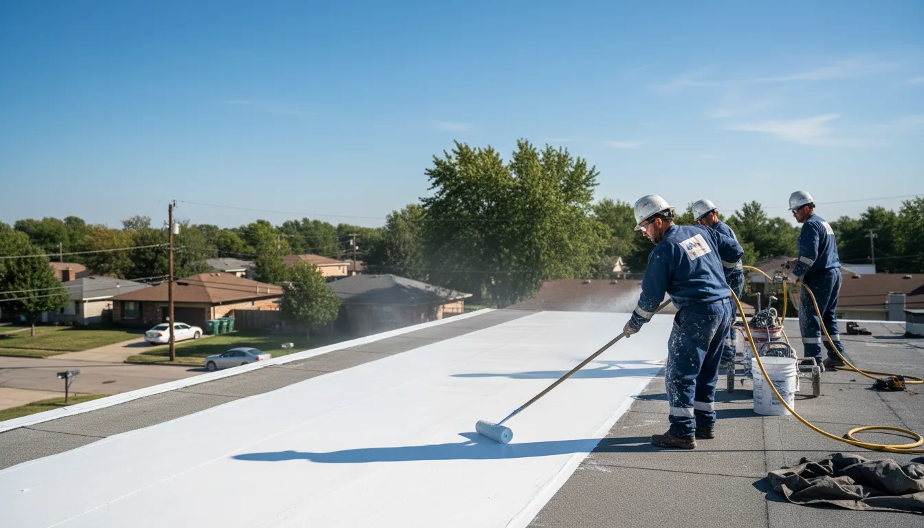 Commercial roof coating in Harvel, IL near me